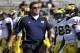 October 6, 2012; West Lafayette, IN, USA; Michigan Wolverines head coach Brady Hoke before the game against the Purdue Boilermakers at Ross Ade Stadium. Mandatory Credit: Sandra Dukes-US PRESSWIRE