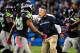 CHARLOTTE, NC - OCTOBER 07: Coach Pete Carroll of the Seattle Seahawks celebrates with his defense after a goal line stand late in the fourth quarter against the Carolina Panthers at Bank of America Stadium on October 7, 2012 in Charlotte, North Carolina. Seattle won 16-12. (Photo by Grant Halverson/Getty Images)