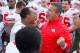 EAST LANSING, MI - SEPTEMBER 29: Head coach Urban Meyer of the Ohio State Buckeyes celebrates with Etienne Sabino #6 after beating the Michigan State Spartans 17-16 at Spartan Stadium on September 29, 2012 in East Lansing, Michigan. (Photo by Gregory Shamus/Getty Images)