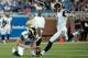 Sep 9, 2012; Detroit, MI, USA; St. Louis Rams place kicker Greg Zuerlein (4) kicks in a field goal against the Detroit Lions during first quarter the at Ford Field. Mandatory Credit: Tim Fuller-US PRESSWIRE