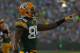 GREEN BAY, WI - SEPTEMBER 30: Greg Jennings #85 of the Green Bay Packers celebrates a touchdown catch against the New Orleans Saints at Lambeau Field on September 30, 2012 in Green Bay, Wisconsin. The Packers defeated the Sanits 28-27. (Photo by Jonathan Daniel/Getty Images)