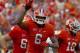 Nuk Hopkins celebrates his second touchdown catch of the day.