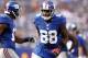 EAST RUTHERFORD, NJ - SEPTEMBER 16: Hakeem Nicks #88 of the New York Giants celebrates with Ramses Barden #13 of the New York Giants against the Tampa Bay Buccaneers during a game at MetLife Stadium on September 16, 2012 in East Rutherford, New Jersey. (Photo by Jeff Zelevansky/Getty Images)