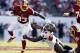 Sept. 30, 2012; Tampa FL, USA; Washington Redskins tight end Fred Davis (83) runs past Tampa Bay Buccaneers linebacker Lavonte Davis (54) during the first half at Raymond James Stadium. Mandatory Credit: Matt Stamey-US PRESSWIRE