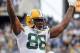 SAN DIEGO, CA - NOVEMBER 06: Jermichael Finley #88 of the Green Bay Packers celebrates a Packer touchdown against the San Diego Chargers at Qualcomm Stadium on November 6, 2011 in San Diego, California. (Photo by Harry How/Getty Images)