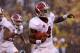 COLUMBIA, MO - OCTOBER 13: Running back T.J. Yeldon #4 of the Alabama Crimson Tide carries the ball upfield during the game against the Missouri Tigers at Faurot Field/Memorial Stadium on October 13, 2012 in Columbia, Missouri. (Photo by Jamie Squire/Getty Images)