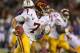 SEATTLE, WA - OCTOBER 13: Quarterback Matt Barkley #7 of the USC Trojans rushes against the Washington Huskies on October 13, 2012 at CenturyLink Field in Seattle, Washington. The Trojans defeated the Huskies 24-14. (Photo by Otto Greule Jr/Getty Images)
