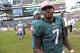October 14, 2012; Philadelphia, PA USA; Philadelphia Eagles quarterback Michael Vick (7) walks off the field after losing in overtime to Detroit Lions at Lincoln Financial Field in Philadelphia. The Lions defeated the Eagles 26-23 in overtime. Mandatory Credit: Eric Hartline-US PRESSWIRE