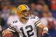 INDIANAOPLIS, IN - OCTOBER 7: Aaron Rodgers #12 of the Green Bay Packers passes against the Indianapolis Colts at Lucas Oil Stadium on October 7, 2012 in Indianapolis, Indiana. The Colts defeated the Packers 30-27. (Photo by Jonathan Daniel/Getty Images)