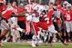 COLUMBUS, OH - OCTOBER 6: Ameer Abdullah #8 of the Nebraska Cornhuskers is face masked after a long gain by Orhian Johnson #19 of the Ohio State Buckeyes in the fourth quarter at Ohio Stadium on October 6, 2012 in Columbus, Ohio. Ohio State defeated Nebraska 63-38. (Photo by Jamie Sabau/Getty Images)