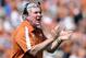 PASADENA, CA - SEPTEMBER 17: Head Coach Mack Brown of the Texas Longhorns celebrates a touchdown against the UCLA Bruins during the second quarter at Rose Bowl on September 17, 2011 in Pasadena, California. (Photo by Harry How/Getty Images)