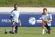 FREDERICIA, DENMARK - JUNE 11: Chris Smalling (L) and Phil Jones (R) during the England U21's training session at Monjasa Park Stadium on June 11, 2011 in Fredericia, Denmark. (Photo by Michael Steele/Getty Images)