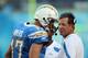 SAN DIEGO, CA - NOVEMBER 27: Quarterback Philip Rivers #17 of the San Diego Chargers speaks to Head Coach Norv Turner during their NFL Game against the Denver Broncos on November 27, 2011 at Qualcomm Stadium in San Diego, California. The Broncos won 16-13 in overtime. (Photo by Donald Miralle/Getty Images)