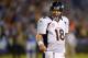 Oct 15, 2012; San Diego, CA, USA; Denver Broncos quarterback Peyton Manning (18) during the third quarter against the San Diego Chargers at Qualcomm Stadium. Mandatory Credit: Jake Roth-US PRESSWIRE