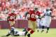 SAN FRANCISCO, CA - SEPTEMBER 11: Vernon Davis #85 of the San Francisco 49ers in action during their season opener against the Seattle Seahawks at Candlestick Park on September 11, 2011 in San Francisco, California. (Photo by Ezra Shaw/Getty Images)