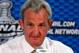 NEWARK, NJ - MAY 30: Darryl Sutter of the Los Angeles Kings speaks to the media in a press conference after defeating the New Jersey Devils during Game One of the 2012 NHL Stanley Cup Final at the Prudential Center on May 30, 2012 in Newark, New Jersey. The Kings defeated the Devils 2-1 in the first overtime. (Photo by Paul Bereswill/Getty Images)