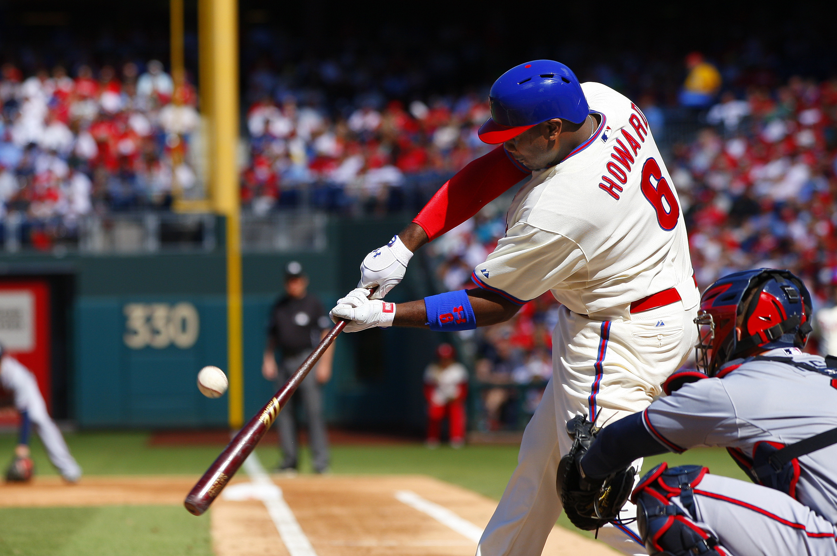 Came across this picture from 5 years ago - Cody Asche on 1st, Domonic Brown  batting : r/phillies