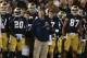 SOUTH BEND, IN - SEPTEMBER 22: Head coach Brian Kelly of the Notre Dame Fighting Irish watches along with his team as the Irish take on the Michigan Wolverines at Notre Dame Stadium on September 22, 2012 in South Bend, Indiana. (Photo by Jonathan Daniel/Getty Images)
