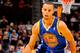 DENVER, CO - OCTOBER 15: Stephen Curry #30 of the Golden State Warriors controls the ball against the Denver Nuggets during preseason action at the Pepsi Center on October 15, 2012 in Denver, Colorado. The Nuggets defeated the Warriors 104-98. NOTE TO USER: User expressly acknowledges and agrees that, by downloading and or using this photograph, User is consenting to the terms and conditions of the Getty Images License Agreement. (Photo by Doug Pensinger/Getty Images)