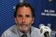 NEWARK, NJ - MAY 19: Head coach John Tortorella of the New York Rangers speaks to the media after they defeated the New Jersey Devils 3 to 0 in Game Three of the Eastern Conference Final during the 2012 NHL Stanley Cup Playoffs at the Prudential Center on May 19, 2012 in Newark, New Jersey. (Photo by Bruce Bennett/Getty Images)
