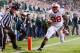 EAST LANSING, MI - OCTOBER 22: Montee Ball #28 of the Wisconsin Badgers scores a game-tying touchdown in the fourth quarter against the Michigan State Spartans at Spartan Stadium on October 22, 2011 in East Lansing, Michigan. The Spartans defeated the Badgers 37-31 on the final play of the game. (Photo by Mark Cunningham/Getty Images)