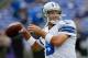BALTIMORE, MD - OCTOBER 14: Quarterback Tony Romo #9 of the Dallas Cowboys warms up before the start of the Cowboys game against the Baltimore Ravens at theat M&T Bank Stadium on October 14, 2012 in Baltimore, Maryland. (Photo by Rob Carr/Getty Images)
