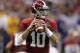 Jan 9, 2012; New Orleans, LA, USA; Alabama Crimson Tide quarterback A.J. McCarron (10) drops back to pass during the first half of the 2012 BCS National Championship game against the LSU Tigers at the Mercedes-Benz Superdome. Mandatory Credit: Derick E. Hingle-US PRESSWIRE