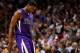 MIAMI, FL - FEBRUARY 21: Tyreke Evans #13 of the Sacramento Kings looks on during a game against the Miami Heat at American Airlines Arena on February 21, 2012 in Miami, Florida. NOTE TO USER: User expressly acknowledges and agrees that, by downloading and/or using this Photograph, User is consenting to the terms and conditions of the Getty Images License Agreement. (Photo by Mike Ehrmann/Getty Images)