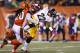 CINCINNATI, OH - OCTOBER 21: Chris Rainey #22 of the Pittsburgh Steelers rushes for an 11-yard touchdown in the fourth quarter against the Cincinnati Bengals during the game at Paul Brown Stadium on October 21, 2012 in Cincinnati, Ohio. The Steelers won 24-17. (Photo by Joe Robbins/Getty Images)