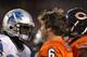 CHICAGO, IL - NOVEMBER 13: Jay Cutler #6 of the Chicago Bears yells at Ndamukong Suh #90 of the Detroit Lions at Soldier Field on November 13, 2011 in Chicago, Illinois. The Bears defeated the Lions 37-13. (Photo by Jonathan Daniel/Getty Images)