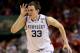 NEW ORLEANS, LA - MARCH 31: Kyle Wiltjer #33 of the Kentucky Wildcats reacts after making a three-pointer in the first half against the Louisville Cardinals during the National Semifinal game of the 2012 NCAA Division I Men's Basketball Championship at the Mercedes-Benz Superdome on March 31, 2012 in New Orleans, Louisiana. (Photo by Ronald Martinez/Getty Images)