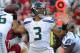 SAN FRANCISCO, CA - OCTOBER 18: Russell Wilson #3 of the Seattle Seahawks drops back to pass against the San Francisco 49ers during the first quarter of an NFL football game at Candlestick Park on October 18, 2012 in San Francisco, California. (Photo by Thearon W. Henderson/Getty Images)