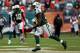 MIAMI GARDENS, FL - SEPTEMBER 23: Revceiver Jeremy Kerley #11 of the New York Jets scores a touchdown against the Miami Dolphins at Sun Life Stadium on September 23, 2012 in Miami Gardens, Florida. The Jets defeated the Dolphins 23-20 in overtime. (Photo by Marc Serota/Getty Images)