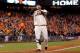 SAN FRANCISCO, CA - OCTOBER 24: Pablo Sandoval #48 of the San Francisco Giants celebrates after hitting a solo home run to center field against Al Alburquerque #62 of the Detroit Tigers in the fifth inning during Game One of the Major League Baseball World Series at AT&T Park on October 24, 2012 in San Francisco, California. (Photo by Doug Pensinger/Getty Images)