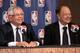 NEW YORK, NY - OCTOBER 25: Glen Taylor (R), owner of the Minnesota Timberwolves, speaks to the media following the NBA Board of Governors Meeting, during which Commissioner David Stern (L) outlined his plans to step down in February 2014, at the St. Regis hotel on October 25, 2012 in New York City. NOTE TO USER: User expressly acknowledges and agrees that, by downloading and/or using this Photograph, user is consenting to the terms and conditions of the Getty Images License Agreement. (Photo by Alex Trautwig/Getty Images)