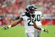 Sept. 9, 2012; Phoenix, AZ, USA; Seattle Seahawks cornerback Richard Sherman (25) reacts after a call was made in the first quarter against Arizona Cardinals at University of Phoenix Stadium. Mandatory Credit: Jennifer Hilderbrand-US PRESSWIRE