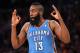 LOS ANGELES, CA - APRIL 22: James Harden #13 of the Oklahoma City Thunder celebrates during the game against the Los Angeles Lakers at Staples Center on April 22, 2012 in Los Angeles, California. NOTE TO USER: User expressly acknowledges and agrees that, by downloading and or using this photograph, User is consenting to the terms and conditions of the Getty Images License Agreement. (Photo by Stephen Dunn/Getty Images)