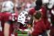 South Carolina running back Marcus Lattimore is carted off the field after suffering a brutal right-leg injury.