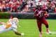October 27, 2012; Columbia, SC, USA; South Carolina Gamecocks running back Kenny Miles (31) gets around Tennessee Volunteers defensive lineman Jordan Williams (54) in the first half at Williams-Brice Stadium. Mandatory Credit: Jeff Blake-US PRESSWIRE