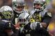 EUGENE, OR - OCTOBER 27: De'Anthony Thomas #6 of the Oregon Ducks is congratulated after returning a punt for a touchdown against the Colorado Buffaloes on October 27, 2012 at the Autzen Stadium in Eugene, Oregon. (Photo by Jonathan Ferrey/Getty Images)