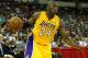 FRESNO, CA - OCTOBER 07: Kobe Bryant #24 of the Los Angeles Lakers controls the ball against the Golden State Warriors at Save Mart Center At Fresno State on October 7, 2012 in Fresno, California. NOTE TO USER: User expressly acknowledges and agrees that, by downloading and or using this photograph, User is consenting to the terms and conditions of the Getty Images License Agreement. (Photo by Stephen Dunn/Getty Images)