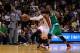 MIAMI, FL - OCTOBER 30: (C) Dwyane Wade #3 of the Miami Heat is fouled by (R) Rajon Rondo #9 of the Boston Celtics as (L) Doc Rivers of the Boston Celtics looks on at American Airlines Arena on October 30, 2012 in Miami, Florida. NOTE TO USER: User expressly acknowledges and agrees that, by downloading and/or using this Photograph, user is consenting to the terms and conditions of the Getty Images License Agreement. (Photo by Chris Trotman/Getty Images)