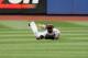 NEW YORK, NY - SEPTEMBER 27: Andrew McCutchen #22 of the Pittsburgh Pirates makes a catch against the New York Mets at Citi Field on September 27, 2012 in the Flushing neighborhood of the Queens borough of New York City. (Photo by Alex Trautwig/Getty Images)
