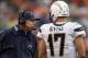 CLEVELAND, OH - OCTOBER 28: Head coach Norv Turner of the San Diego Chargers talks with quarterback Philip Rivers #17 against the Cleveland Browns at Cleveland Browns Stadium on October 28, 2012 in Cleveland, Ohio. (Photo by Matt Sullivan/Getty Images)