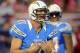 SAN DIEGO, CA - OCTOBER 15: Philip Rivers #17 of the San Diego Chargers reacts to his false start penalty against the Denver Broncos during the second quarter against the San Diego Chargers at Qualcomm Stadium on October 15, 2012 in San Diego, California. (Photo by Harry How/Getty Images)