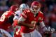 KANSAS CITY, MO - OCTOBER 28: Quarterback Brady Quinn #9 of the Kansas City Chiefs in action during the game against the Oakland Raiders at Arrowhead Stadium on October 28, 2012 in Kansas City, Missouri. (Photo by Jamie Squire/Getty Images)