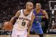 SAN ANTONIO, TX - MAY 29: Tony Parker #9 of the San Antonio Spurs drives ahead of Russell Westbrook #0 of the Oklahoma City Thunder in Game Two of the Western Conference Finals of the 2012 NBA Playoffs at AT&T Center on May 29, 2012 in San Antonio, Texas. NOTE TO USER: User expressly acknowledges and agrees that, by downloading and or using this photograph, user is consenting to the terms and conditions of the Getty Images License Agreement. (Photo by Ronald Martinez/Getty Images)