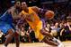 LOS ANGELES, CA - OCTOBER 30: Dwight Howard #12 of the Los Angeles Lakers drives against Eddy Curry #52 of the Dallas Mavericks at Staples Center on October 30, 2012 in Los Angeles, California. NOTE TO USER: User expressly acknowledges and agrees that, by downloading and or using this photograph, User is consenting to the terms and conditions of the Getty Images License Agreement. (Photo by Stephen Dunn/Getty Images)