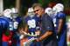 PITTSFORD, NY - AUGUST 08: Dave Wannstedt, Assistant head coach/linebackers coach of the Buffalo Bills talks to players during Buffalo Bills Training Camp at St. John Fisher College on August 8, 2011 in Pittsford, New York. (Photo by Rick Stewart/Getty Images)