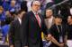May 8, 2011; Dallas, TX, USA; Los Angeles Lakers head coach Phil Jackson prior to game four against the Dallas Mavericks for the second round of the 2011 NBA playoffs at American Airlines Center. Mandatory Credit: Matthew Emmons-US PRESSWIRE